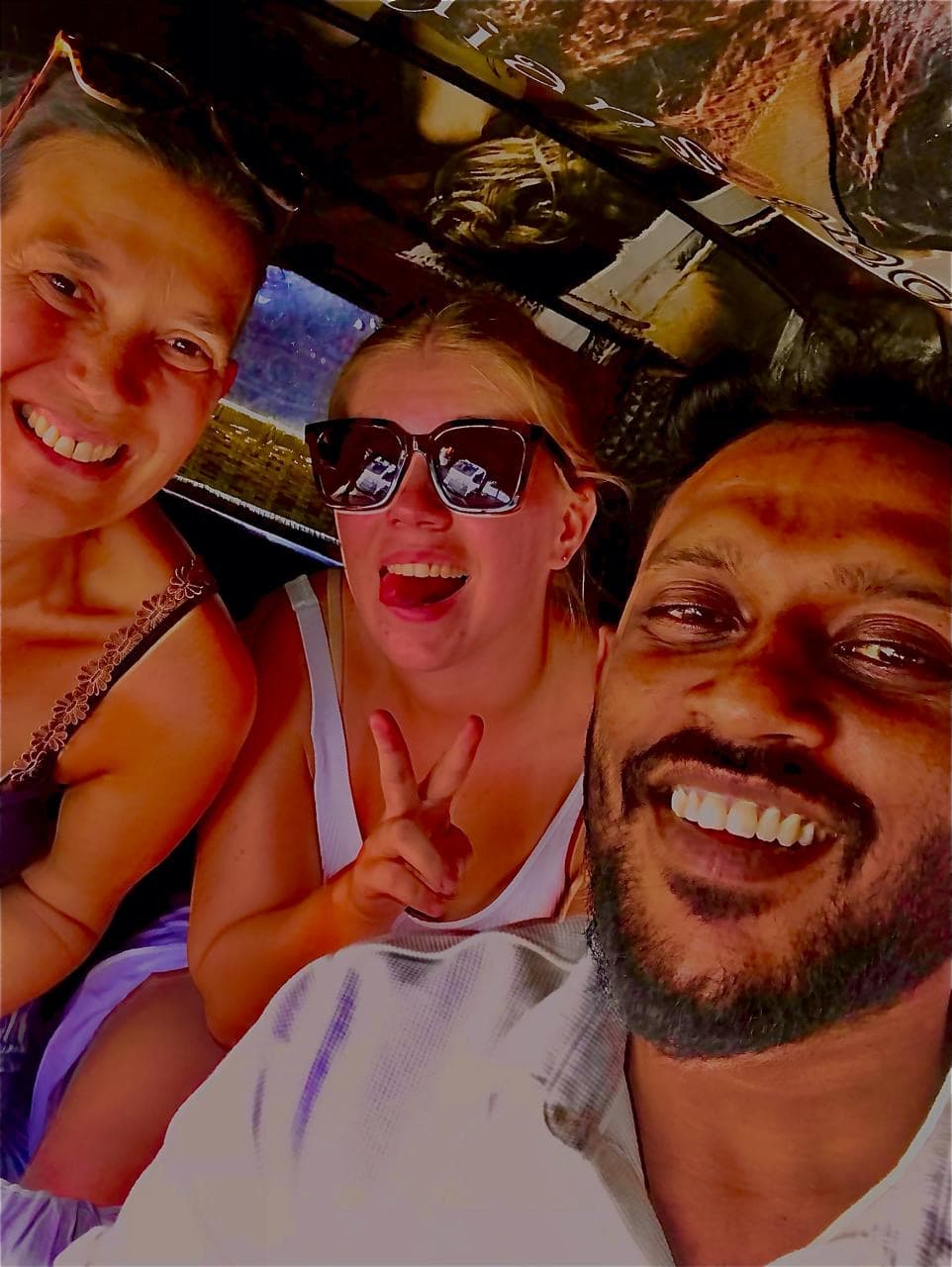 Fun tuk tuk ride selfie with tourists - best tuk tuk tours Kandy Sri Lanka