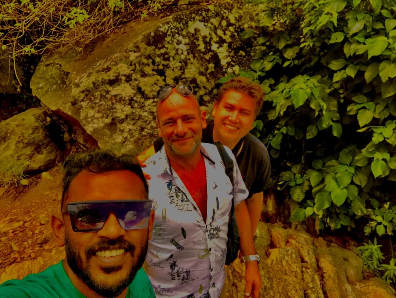 Hikers on Sigiriya nature trail with tuk tuk driver guide - Sigiriya day trip from Kandy